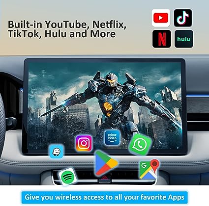 DrivePlex Ai Box - Connect Netflix & Youtube - Wireless CarPlay - Screen Mirroring